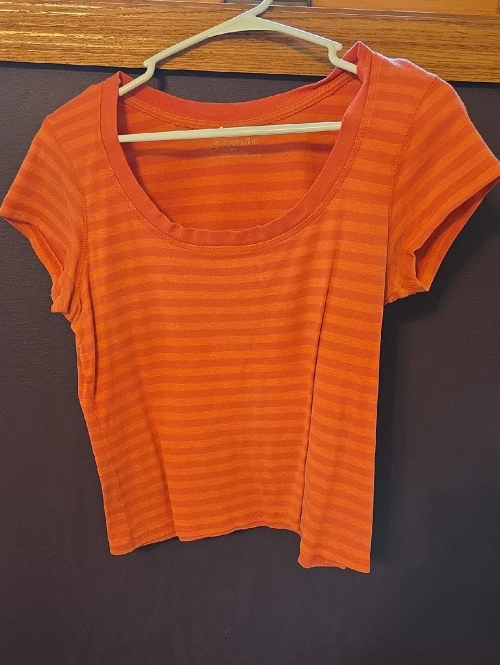 St. John's Bay Orange Striped Scoop Neck Tee